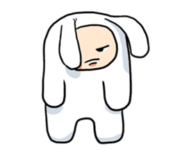 Funny moon rabbit sticker #1097388