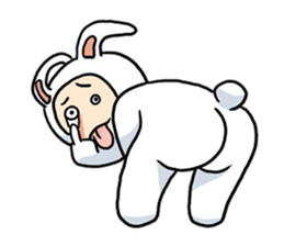 Funny moon rabbit sticker #1097389