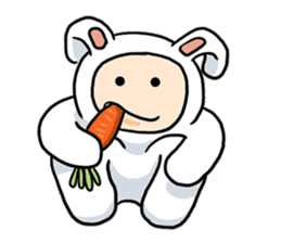 Funny moon rabbit sticker #1097390