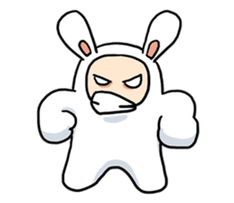 Funny moon rabbit sticker #1097391