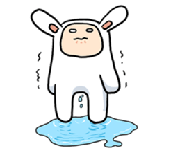 Funny moon rabbit sticker #1097392