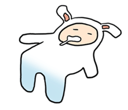 Funny moon rabbit sticker #1097393