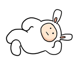 Funny moon rabbit sticker #1097394