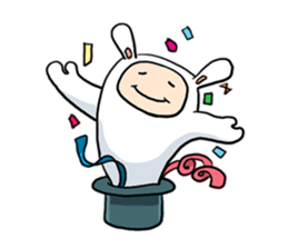 Funny moon rabbit sticker #1097406