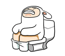 Funny moon rabbit sticker #1097408