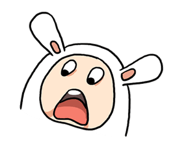Funny moon rabbit sticker #1097412