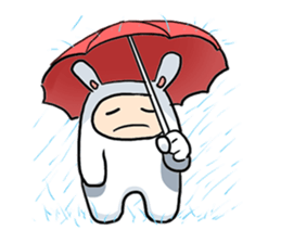 Funny moon rabbit sticker #1097420