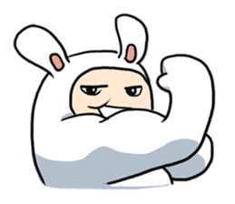 Funny moon rabbit sticker #1097422