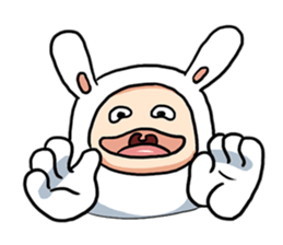 Funny moon rabbit sticker #1097425