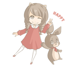 Girl & Animal sticker #1098428