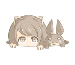 Girl & Animal sticker #1098437