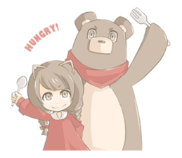 Girl & Animal sticker #1098440