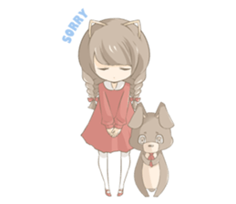 Girl & Animal sticker #1098448