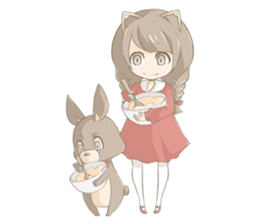 Girl & Animal sticker #1098452