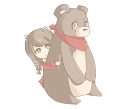 Girl & Animal sticker #1098457