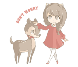 Girl & Animal sticker #1098459