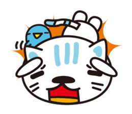 A cat and the cheerful bird which drop sticker #1100789