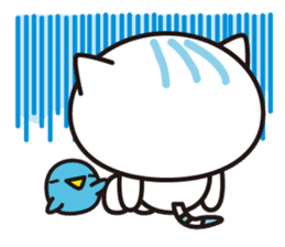 A cat and the cheerful bird which drop sticker #1100790
