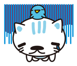 A cat and the cheerful bird which drop sticker #1100791