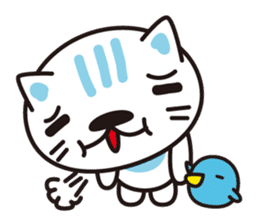 A cat and the cheerful bird which drop sticker #1100796