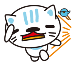 A cat and the cheerful bird which drop sticker #1100798