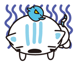 A cat and the cheerful bird which drop sticker #1100799