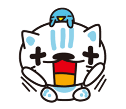 A cat and the cheerful bird which drop sticker #1100801