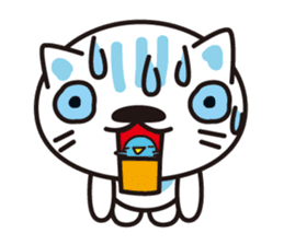 A cat and the cheerful bird which drop sticker #1100802