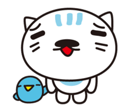 A cat and the cheerful bird which drop sticker #1100803