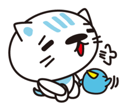 A cat and the cheerful bird which drop sticker #1100804