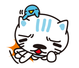 A cat and the cheerful bird which drop sticker #1100806