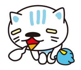 A cat and the cheerful bird which drop sticker #1100810