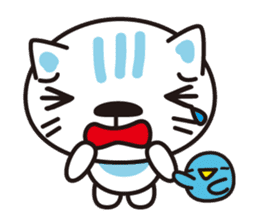 A cat and the cheerful bird which drop sticker #1100812