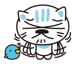 A cat and the cheerful bird which drop sticker #1100816