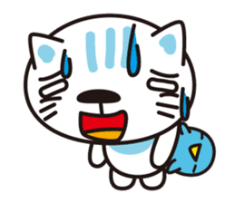 A cat and the cheerful bird which drop sticker #1100820