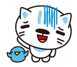 A cat and the cheerful bird which drop sticker #1100821