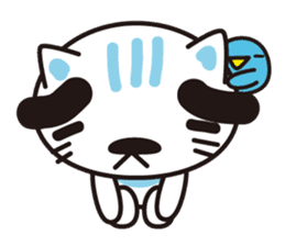 A cat and the cheerful bird which drop sticker #1100823