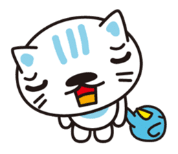 A cat and the cheerful bird which drop sticker #1100824