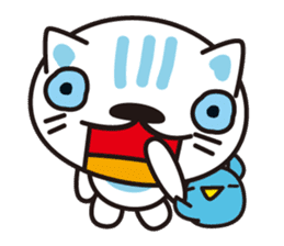 A cat and the cheerful bird which drop sticker #1100825