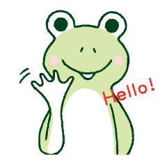 The lovely sticker of a frog