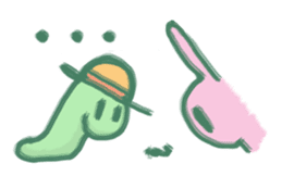 cozy rabbit and caterpillar sticker #1108469