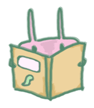 cozy rabbit and caterpillar sticker #1108473