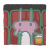 cozy rabbit and caterpillar sticker #1108478