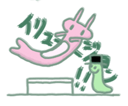 cozy rabbit and caterpillar sticker #1108482