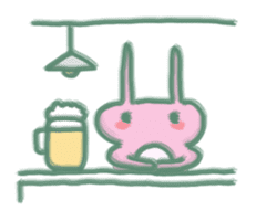 cozy rabbit and caterpillar sticker #1108498