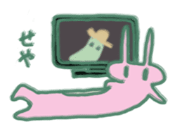 cozy rabbit and caterpillar sticker #1108500