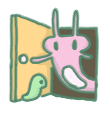 cozy rabbit and caterpillar sticker #1108502