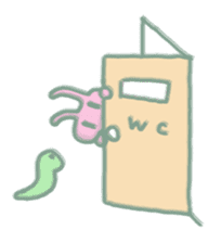 cozy rabbit and caterpillar sticker #1108505