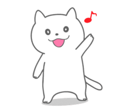 White cat (sometimes black cat) sticker sticker #1108506