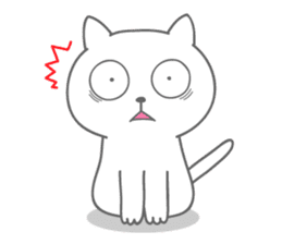 White cat (sometimes black cat) sticker sticker #1108515